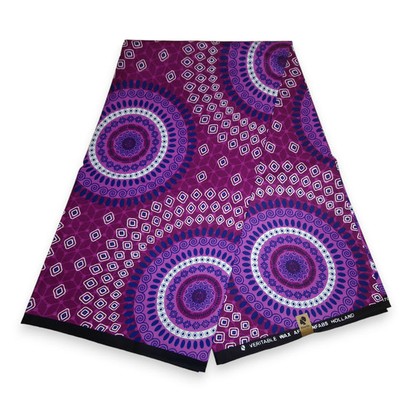 Afrikanischer Print Stoff - Lila Dotted Patterns - 100% Baumwolle