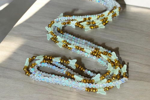Waist Beads / Afrikanische Taillenkette - Akpakpa - Crystal Schmetterling (Elastisch)