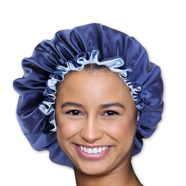 Blau Satin bonnet / Schlafhaube / Hair Bonnet / Nachtmütze zum Schlafen