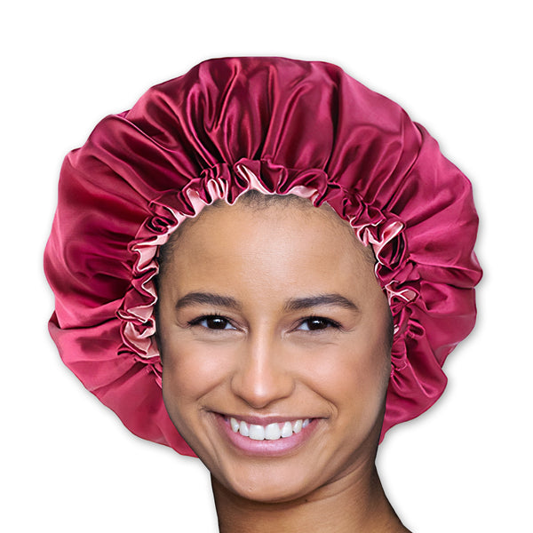 Rot Satin bonnet / Schlafhaube / Hair Bonnet / Nachtmütze zum Schlafen