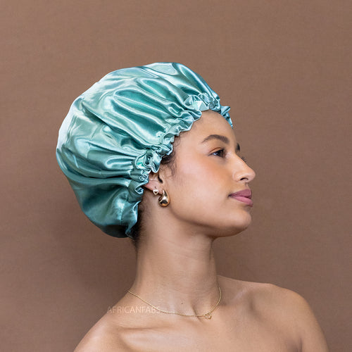Mintgrün Satin bonnet / Schlafhaube / Hair Bonnet / Nachtmütze zum Schlafen