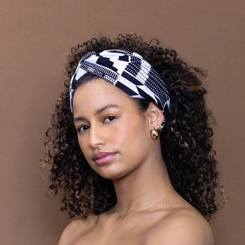 Haarband / Stirnband / Kopfband in Afrikanischer Print - Weiße kente