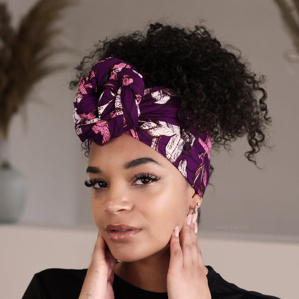 Afrikanisches Kopftuch / headwrap - Lila Flower