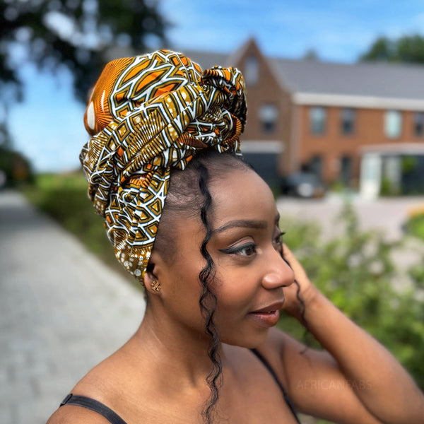Afrikanisches Kopftuch / headwrap - Senfgelb