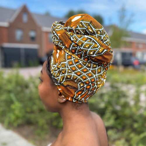 Afrikanisches Kopftuch / headwrap - Senfgelb