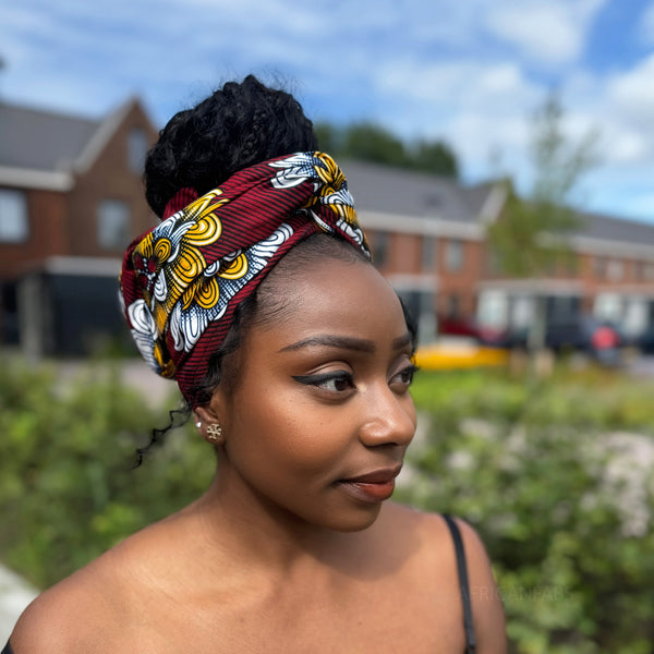 Afrikanisches Kopftuch / headwrap - Rot Fleur