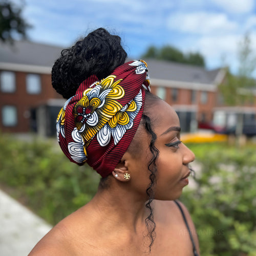 Afrikanisches Kopftuch / headwrap - Rot Fleur