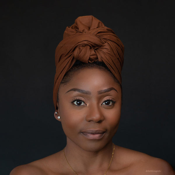 Kopftuch / headwrap - braun Farbe