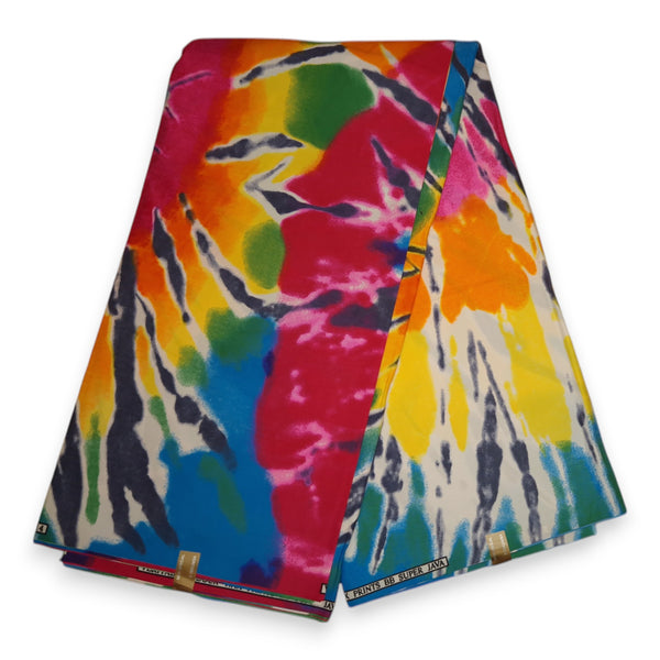 Afrikanischer Stoff - Multicolor Tie Dye - Polycotton