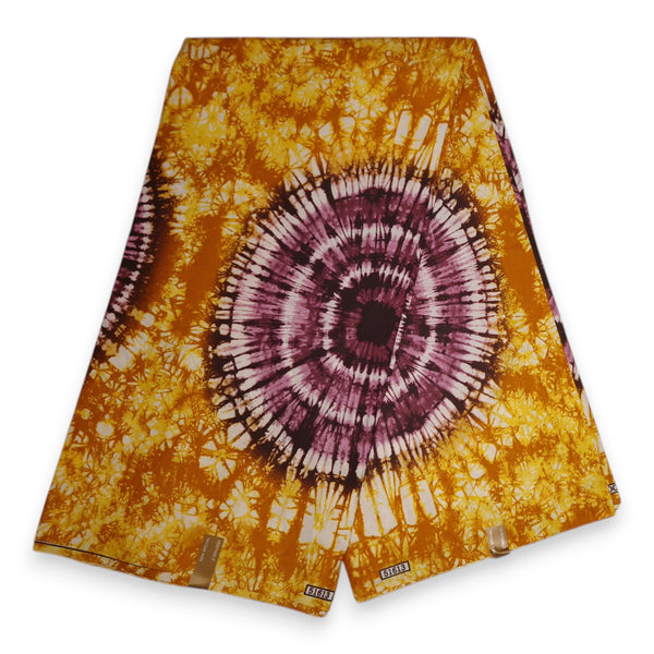 Afrikanischer Stoff - Gelb Tie Dye - Polycotton