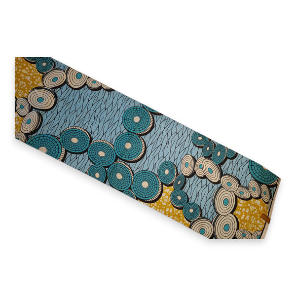 Afrikanischer Stoff - Hellblau Disks - 100% Baumwolle