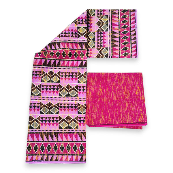 Afrikanischer Stoff - Two-Tone print Polycotton - 6 Yards Kombination (4+2 Yards) PO-5027