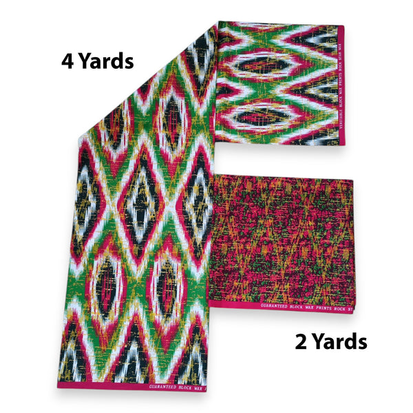 Afrikanischer Stoff - Two-Tone print Polycotton - 6 Yards Kombination (4+2 Yards) PO-5029