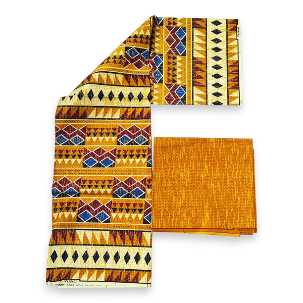 Afrikanischer Stoff - Two-Tone print Polycotton - 6 Yards Kombination (4+2 Yards) PO-5030