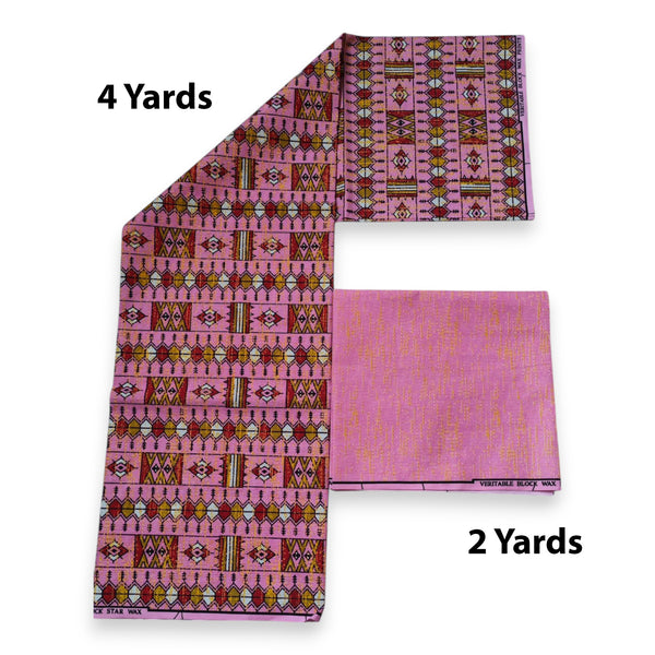 Afrikanischer Stoff - Two-Tone print Polycotton - 6 Yards Kombination (4+2 Yards) PO-5033