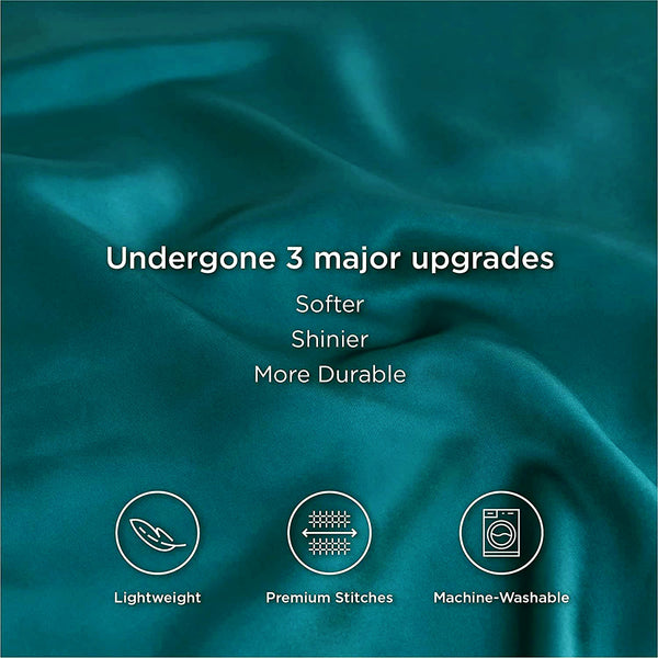 2 STÜCKS - Satin-Kissenbezug Türkisblau 60 x 70 cm Standard-Kissengröße - Silky satin pillowcase