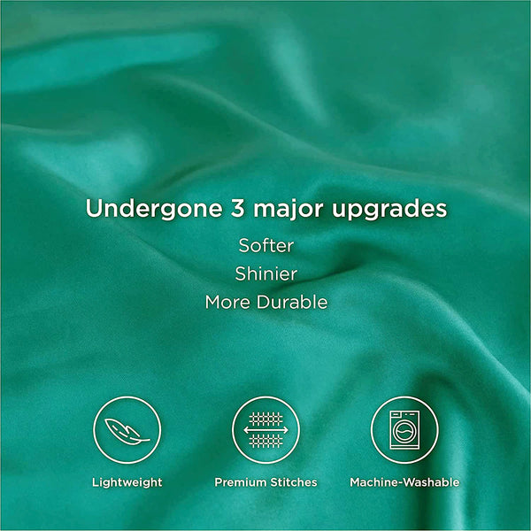 2 STÜCKS - Satin-Kissenbezug Weiches Grün 60 x 70 cm Standard-Kissengröße - Silky satin pillowcase