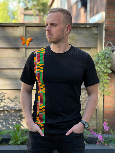 T-Shirt mit afrikanischem Kente-Print für Männer (slim fit)