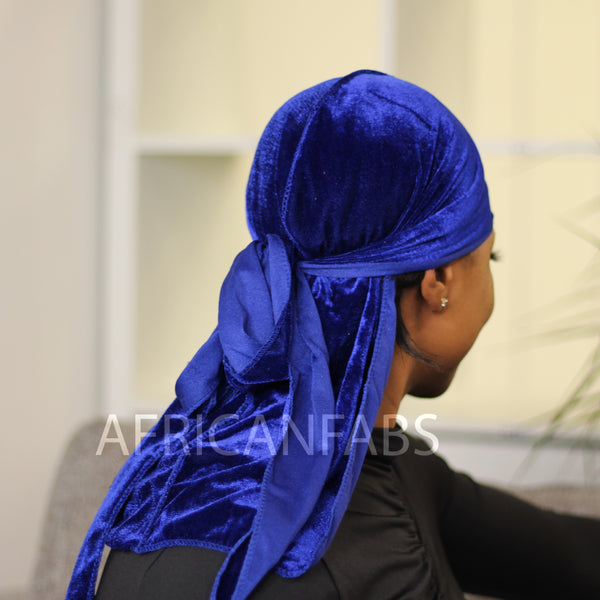 Samt Durag / Velvet Du-rag / Bandana - Unisex - Blau