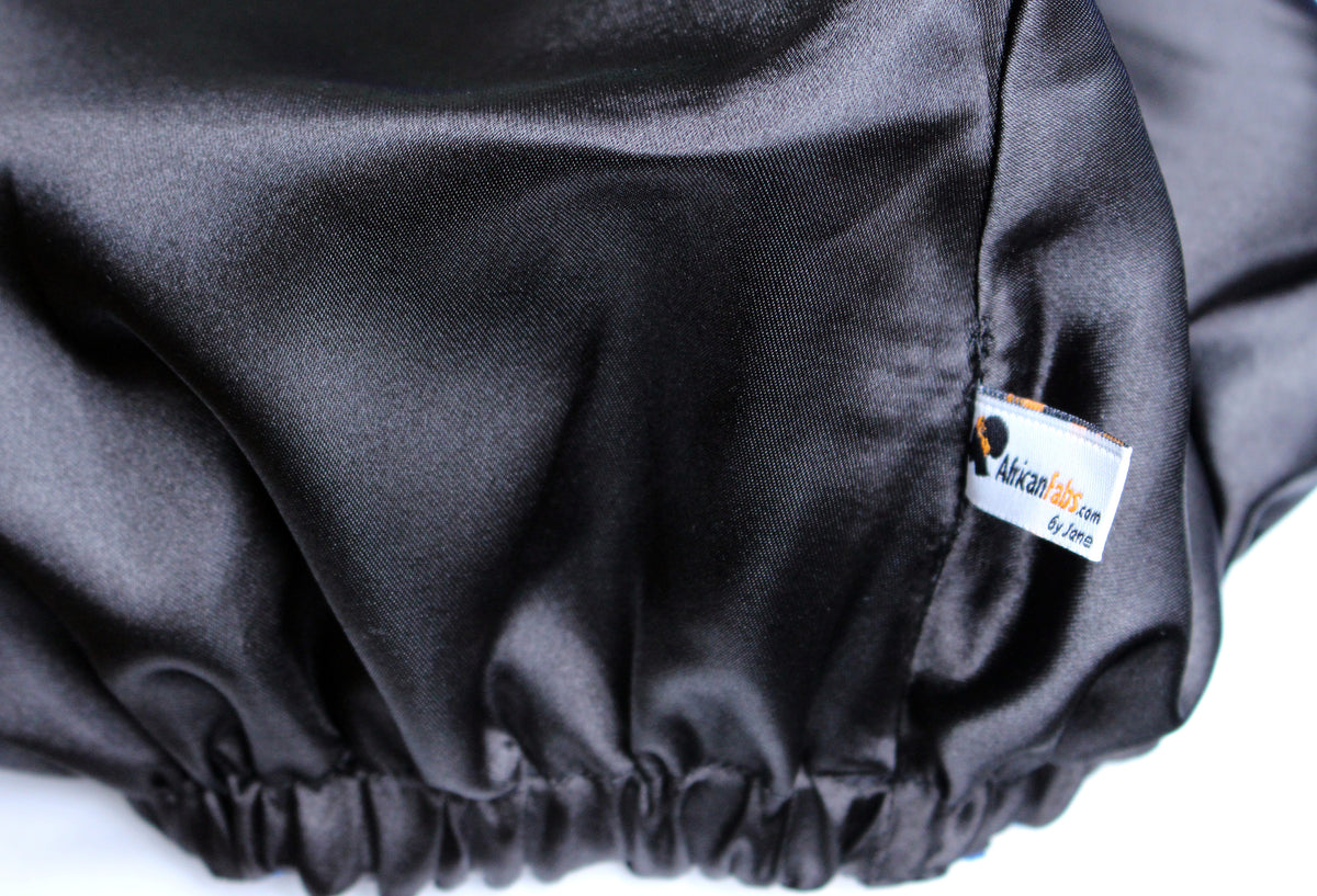 Cospack Satin-Schlafhaube Mit Band – Doppellagig, Extra Groß Für Langes & Lockiges Haar