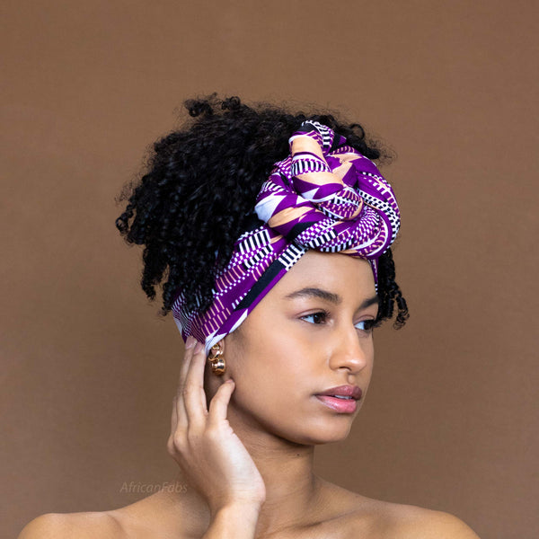Afrikanisches Kopftuch / headwrap - Lila kente