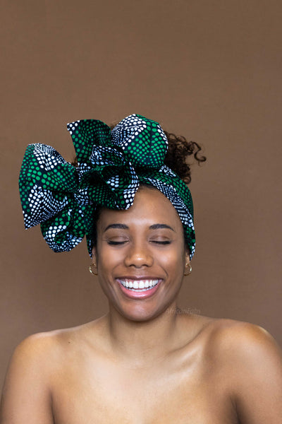 Afrikanisches Kopftuch / headwrap - Grün diamonds