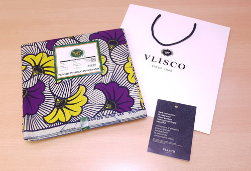 VLISCO Stoff Hollandais Afrikanischer Wax print - Lila Wedding Flowers