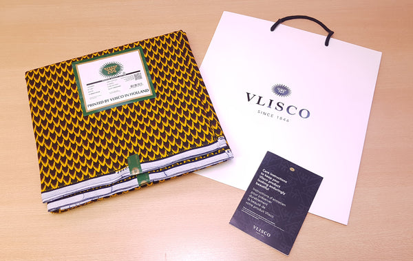 VLISCO Stoff Hollandais Afrikanischer Wax print - Bronze Banga Nut / Fish Scale / Finger nails