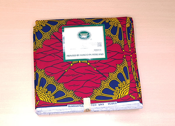 VLISCO Stoff Hollandais Afrikanischer Wax print - Rote Umbrella