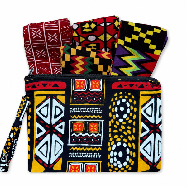 Afrikanische Socken / Afro-Socken-Set OWURA mit Tasche - Set mit 4 Paaren