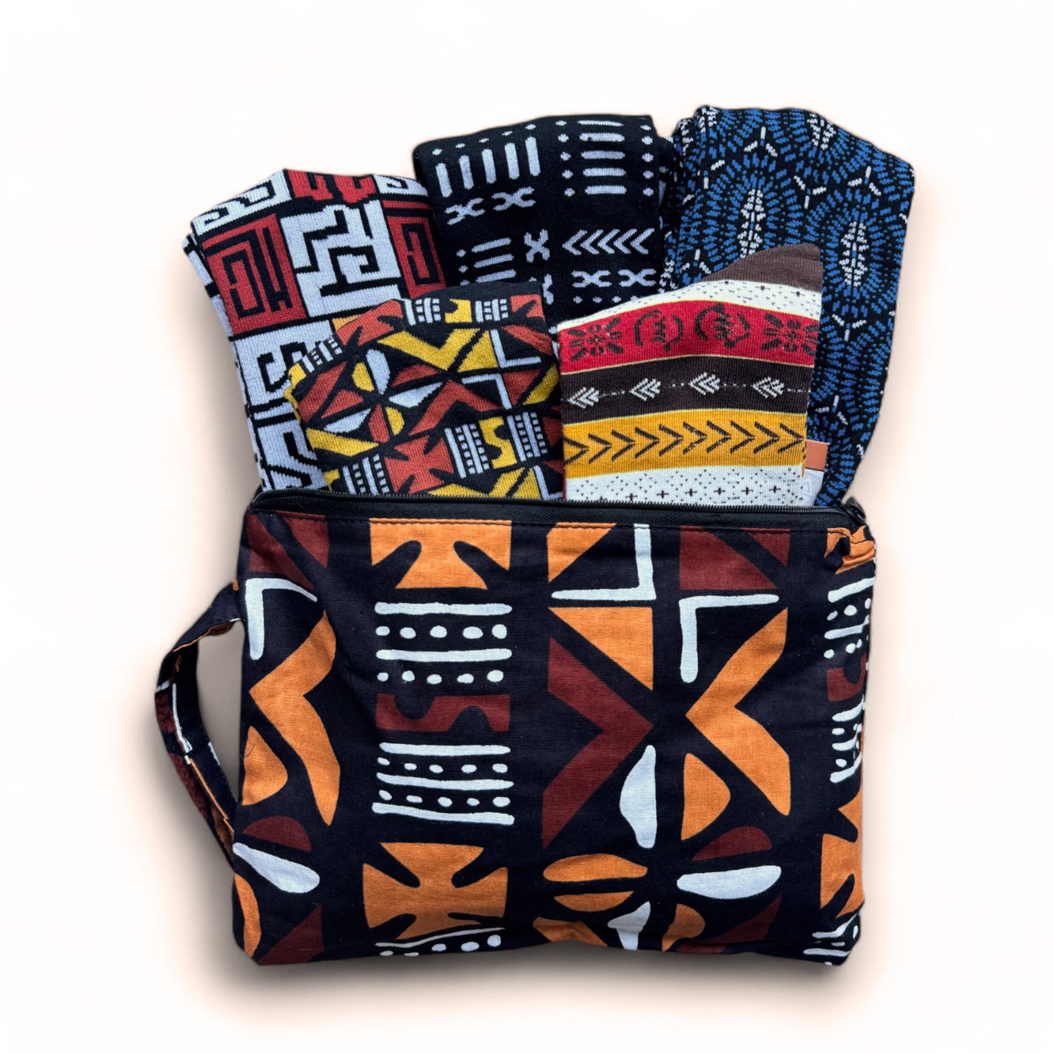 Afrikanische Socken / Afro-Socken-Set NKEM mit Tasche - Set mit 5 Paaren