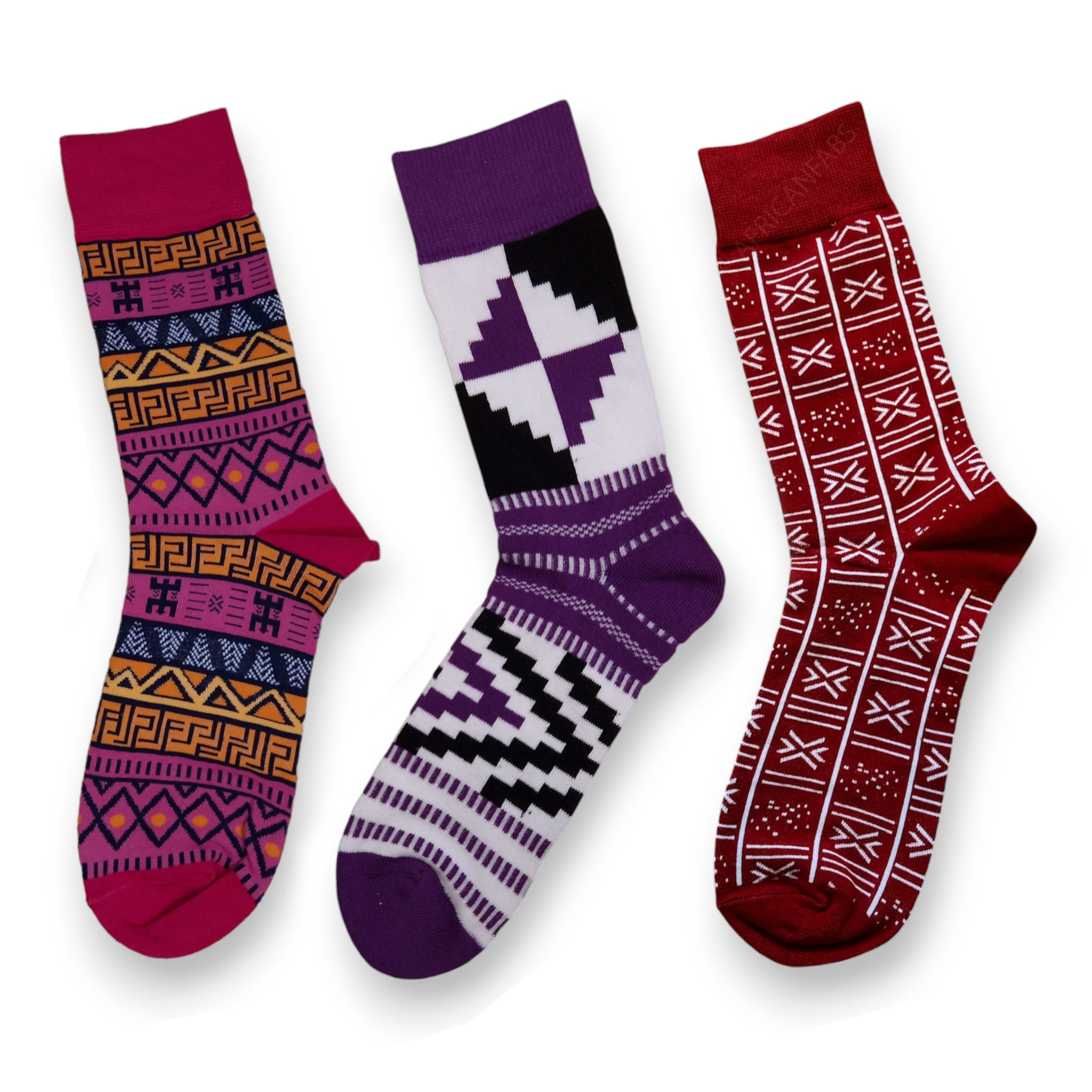 Afrikanische Socken / Afro-Socken - Satz mit 3 Paaren