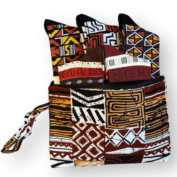 Afrikanische Socken / Afro-Socken-Set MENSAH mit Tasche - Set mit 5 Paaren