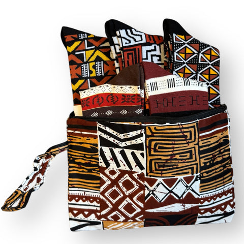 Afrikanische Socken / Afro-Socken-Set MENSAH mit Tasche - Set mit 5 Paaren