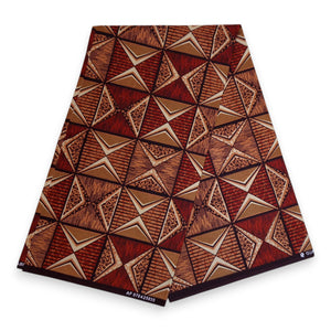 Afrikanischer Print Stoff - Braun und Beige African Prism - 100% Baumwolle