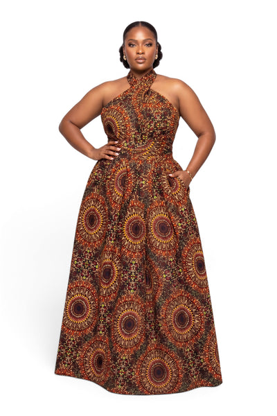 Afrikanischer Wax Print Stoff - Braun Savanna Sun - 100% Baumwolle