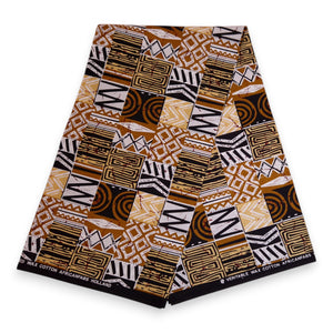 Afrikanischer Print Stoff - Sand Bogolan Mosaic - 100% Baumwolle
