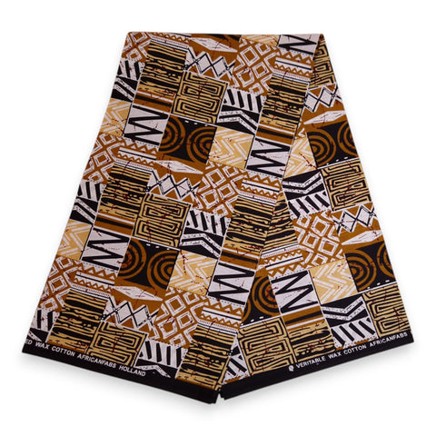 Afrikanischer Print Stoff - Sand Bogolan Mosaic - 100% Baumwolle