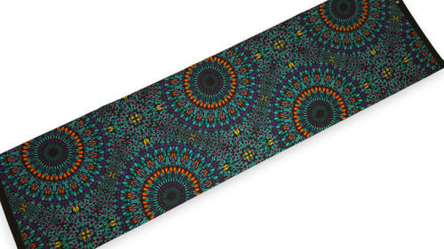 Afrikanischer Wax Print Stoff - Türkis Lila Ocean Eye - 100% Baumwolle
