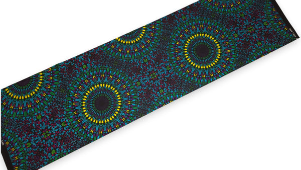 Afrikanischer Wax Print Stoff - Grün Gelb Ocean Eye - 100% Baumwolle
