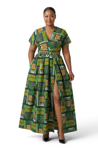Afrikanischer Wax Print Stoff - Grün Emerald Spirit - 100% Baumwolle