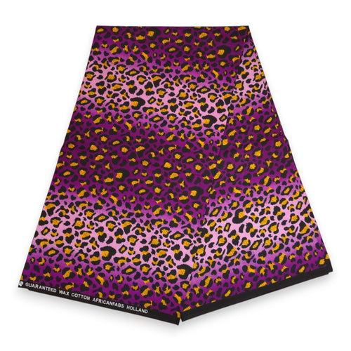 Afrikanisches Kopftuch / headwrap - Lila Leopard Spots