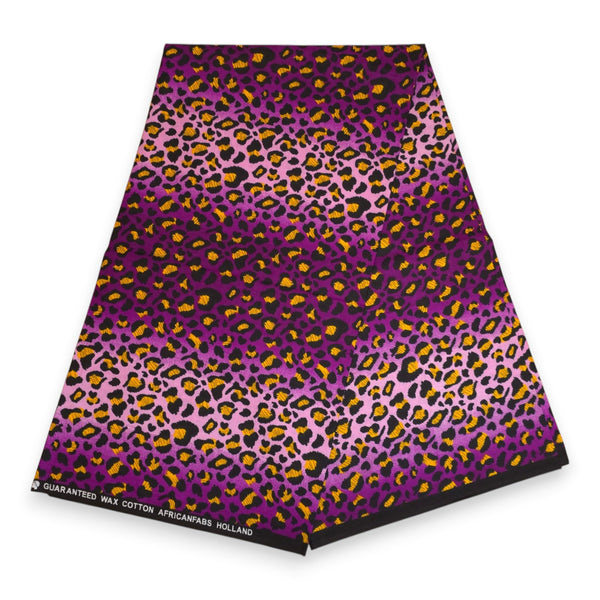 Afrikanisches Kopftuch / headwrap - Lila Leopard Spots