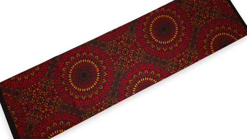 Afrikanischer Wax Print Stoff - Rot Sunfire Bloom - 100% Baumwolle