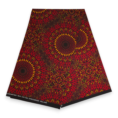 Afrikanisches Kopftuch / headwrap - Rot Sunfire Bloom