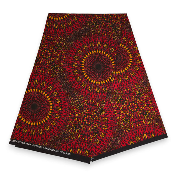 Afrikanisches Kopftuch / headwrap - Rot Sunfire Bloom