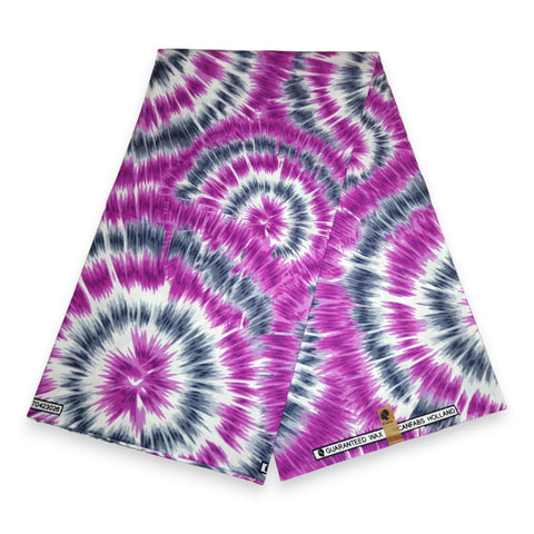 Afrikanischer Print Stoff - Lila Tie Dye - 100% Baumwolle