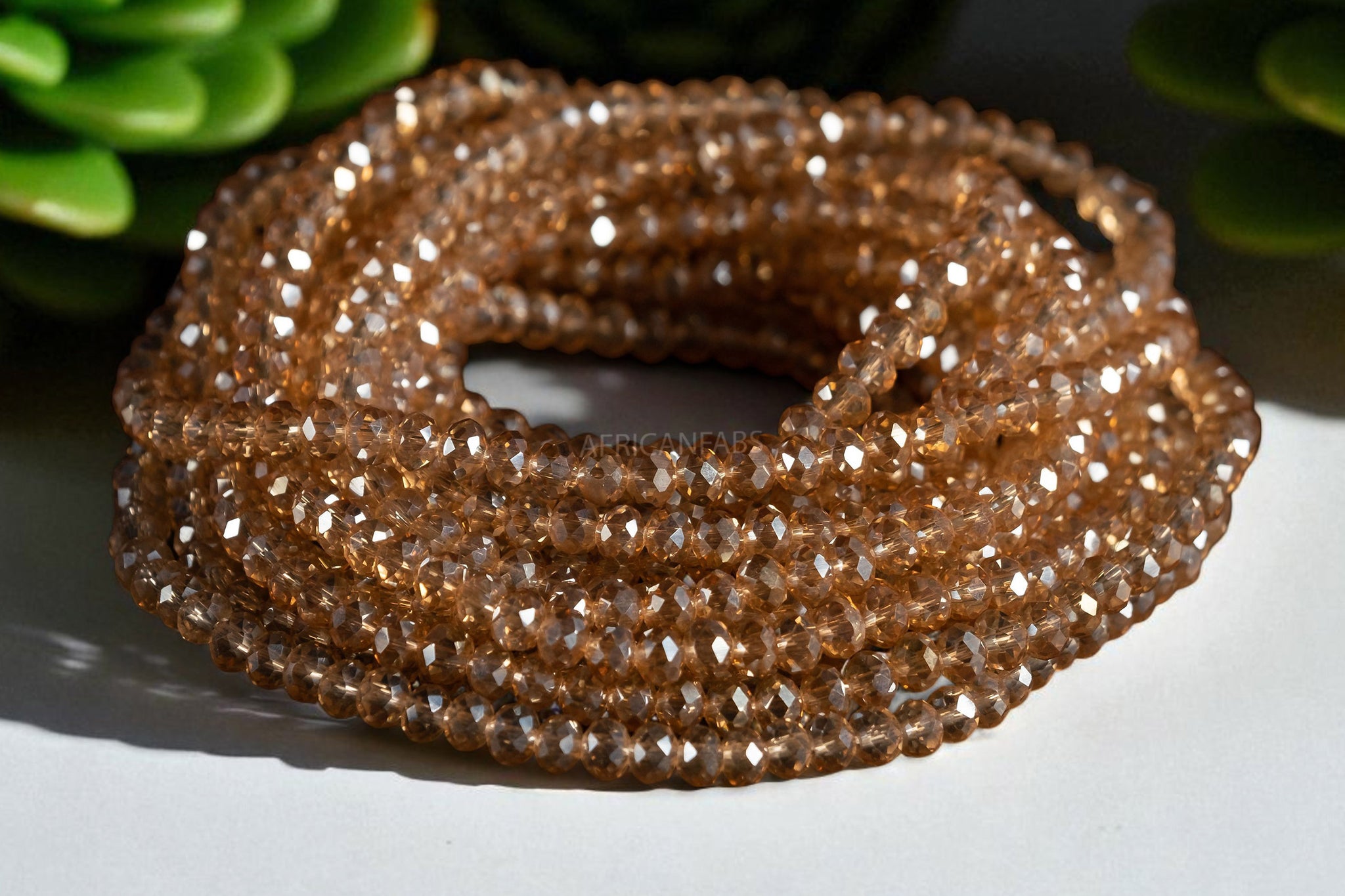 Waist Beads / Afrikanische Taillenkette - IVIE- Gold crystal (elastisch)