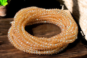 Waist Beads / Afrikanische Taillenkette - MOMO - Gold crystal (elastisch)