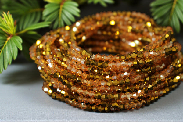 Waist Beads / Afrikanische Taillenkette - IZIEGBE - Gold crystal (elastisch)